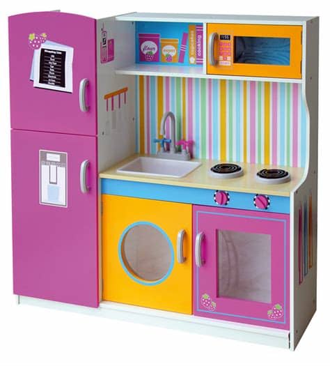 Las bonitas encimeras laminadas que decoran y son los diseños de muebles para niños resultan coloridos y funcionales para guardar los juguetes y demás. Leomark Cocina grande de madera para los niños Multi ...
