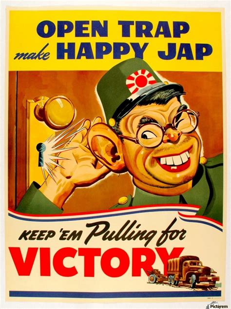 American Anti Japanese Propaganda From World War Ii Vintage Poster Canvas