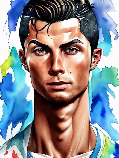 Premium Ai Image Cristiano Ronaldo Watercolor Cr7
