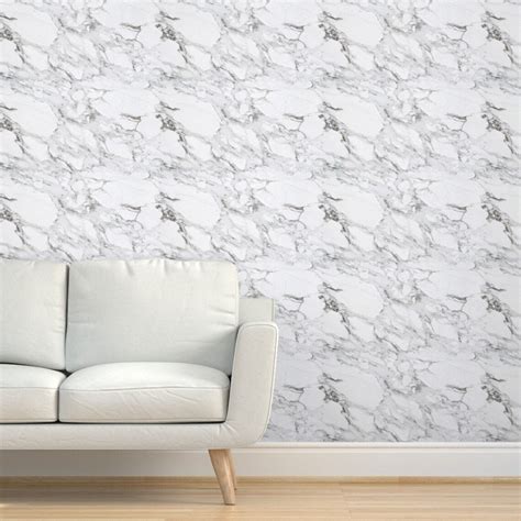 Faux Marble Wallpaper Carrera Marble By Willowlanetextiles Etsy