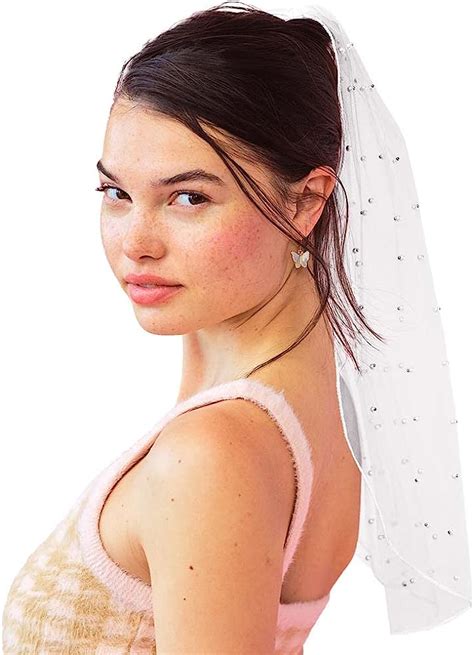 Xo Fetti Bachelorette Party Pearl Bridal Veil Headband Decorations