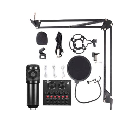 Studio Condenser Microphone Kit With V8 Live Sound Card Black Buy