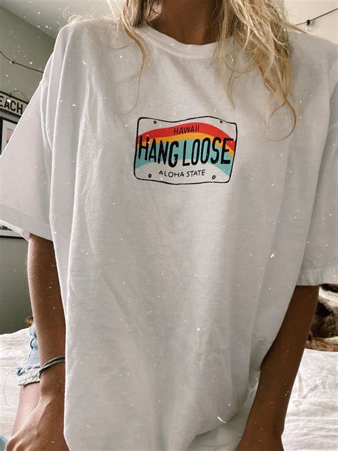 RAINBOW HANG LOOSE TEE XL Cute Shirt Designs Graphic Tee Outfits Aesthetic Shirts