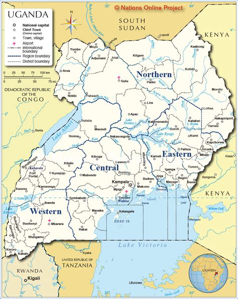 Administrative Map Of Uganda Nations Online Project