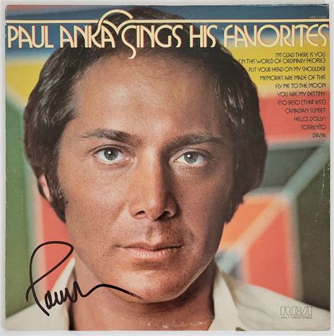 Paul Anka Signed Sings His Favorites Album Vinyl Record Coa Proof Autographed Records