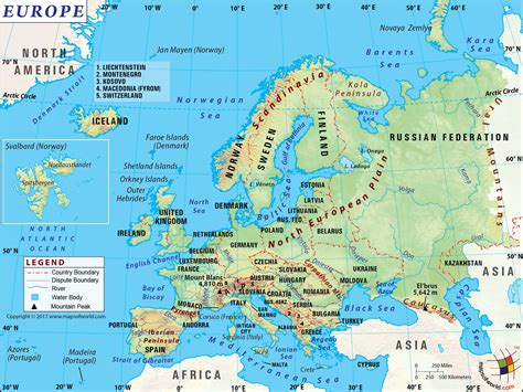 Map Of Europe Islands A Map Of Europe Countries