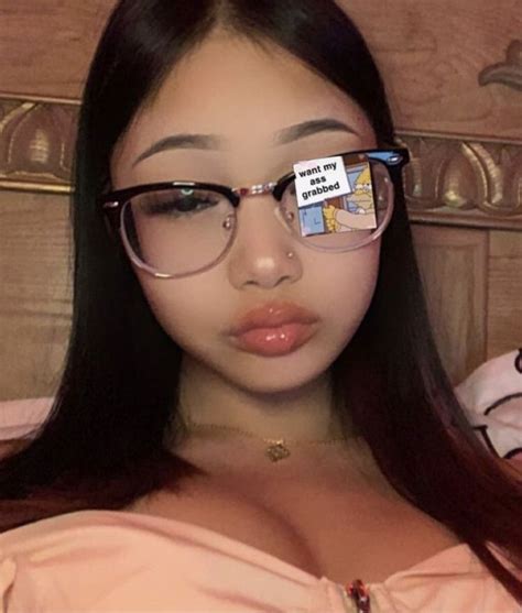 A Woman Wearing Glasses With An Ad On The Side Of Her Face That Reads Im Not Going To Bed