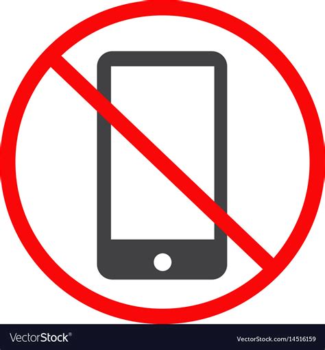 No Mobile Phone Icon No Phone Telephone Cellphone Vector Image