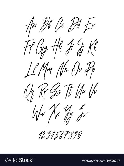 Handwritten Brush Style Modern Cursive Font Vector Image