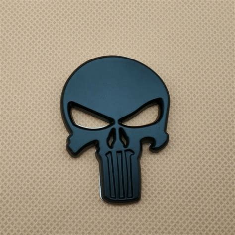 Metal Black Punisher Skull Car Badge Decal Auto Logo Self Adhesive