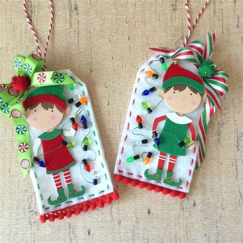 Christmas Elf Ornaments Felt Handmade Elf Whimsical