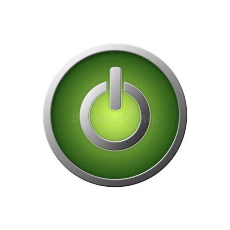 Green Power Button Isolated On White Background 3d Illustration Design