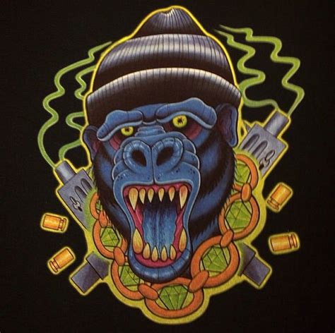 Gangsta Gorilla Head Обезьяны Pinterest Tattoo