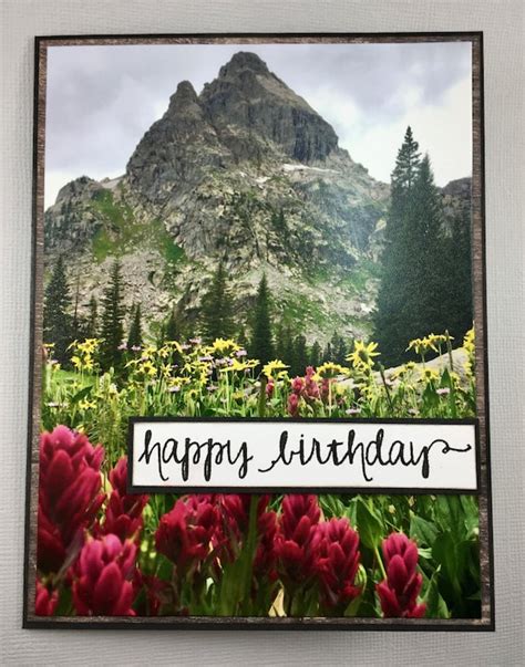 Colorado Mountains Happy Birthday Colorado Card Mountain Etsy