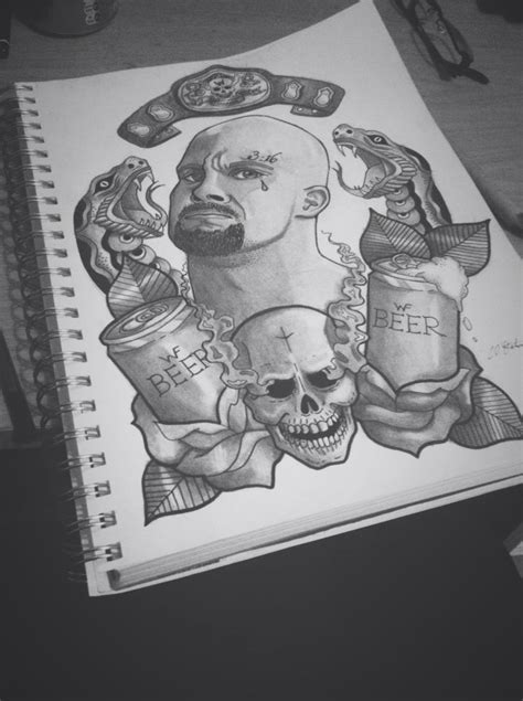 Wwe Stone Cold Steve Austin Illustrated By Christie O Doherty Skull Sleeve Tattoos Neck Tattoo