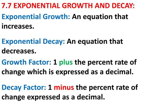 Ppt 77 Exponential Growth And Decay Powerpoint Presentation Free