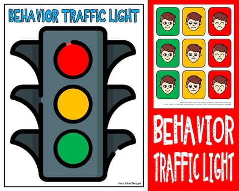 Behavior Management Traffic Light Chart And Picture Cards Set Etsy