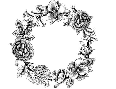 Blumenkranz comes in several versions: wreath | Flower coloring pages, Free printable coloring ...