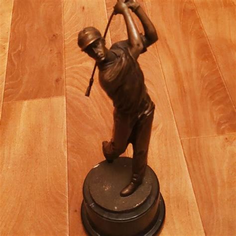 Golf Vintage Bronze Golfing Statue Golfer Male Figurine Rare Antique