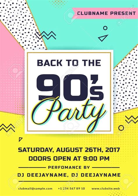90s Theme Party Invitation Templates Free