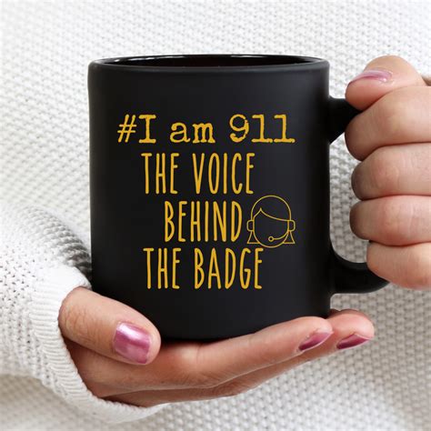 Iam 911 The Voice Behind The Badge 11 Oz Black Mug Mugs Funny