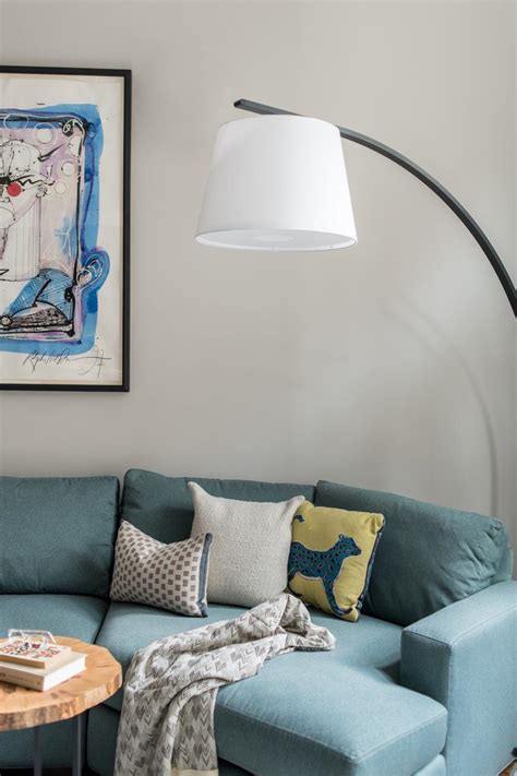 Home decor lamps and light fixtures, 82,3 arm. Blue Sectional and Floor Lamp | HGTV