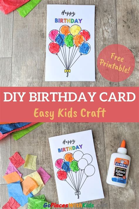 Diy Birthday Card Easy Kids Craft Happy Birthday Cards Diy Simple