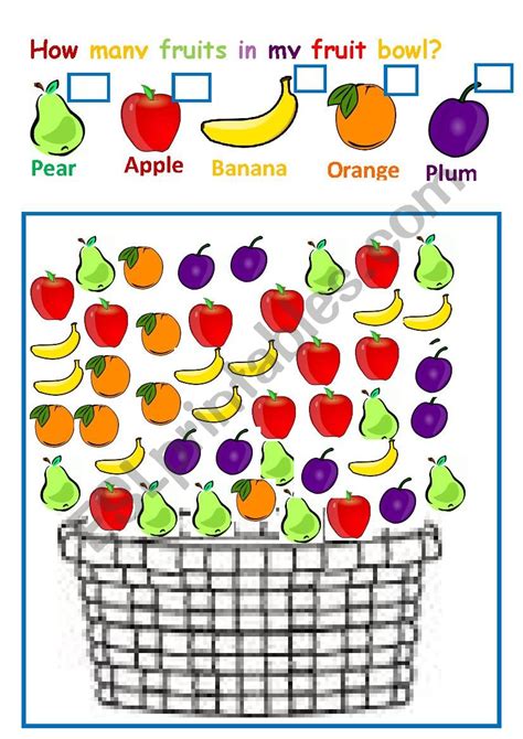 How Many Fruits Esl Worksheet By Fcuk