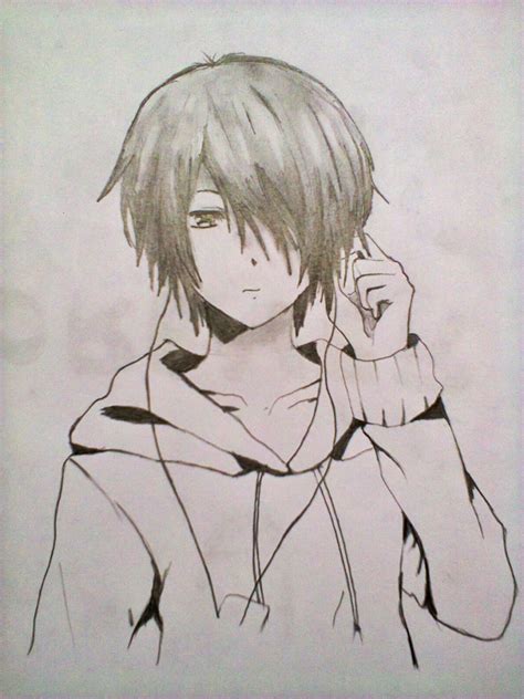 Pencil Sketch Cute Easy Anime Boy Drawing Another Wiens