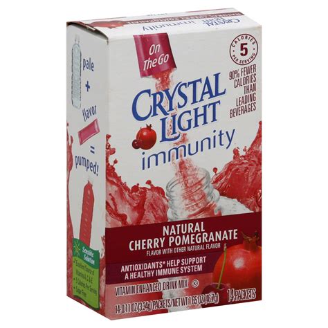 Crystal Light On The Go Immunity Drink Mix Vitamin Enhanced Natural