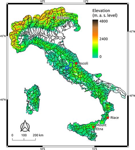 Map Shows Terrain Elevation In Italy Obtained From The Eu Dem At 25 M ×