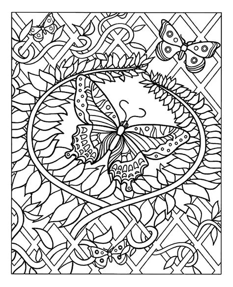Color therapy has never been easier and more fun! Free butterfly - Butterflies & insects Adult Coloring Pages