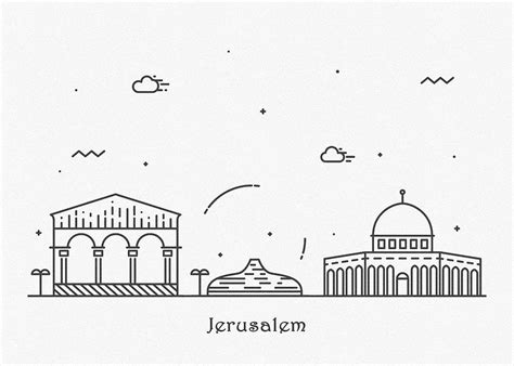 Jerusalem Cityscape Travel Poster Drawing By Inspirowl Design