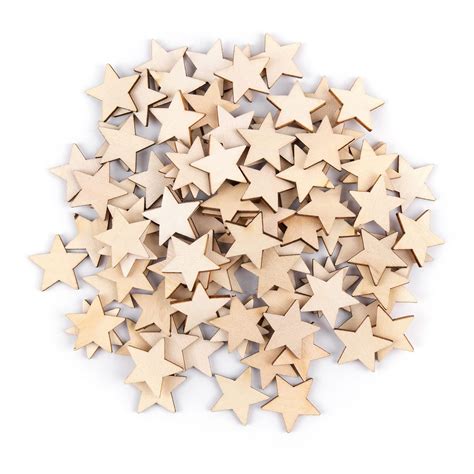 50 Pack Unfinished Wooden Star Cutouts For Diy Arts Crafts Decoration 2