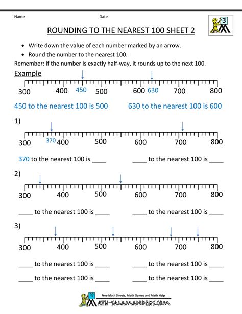 Rounding To The Nearest Hundred Worksheets For 2nd Grade Nathan Metz