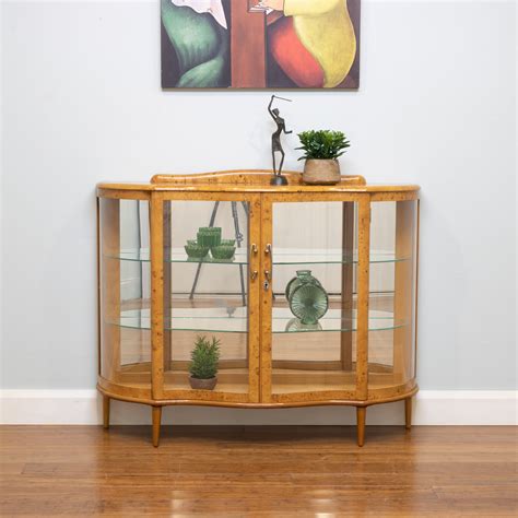 7503r Retro Vintage Curved Glass Display Cabinet Sideboard Masterfind