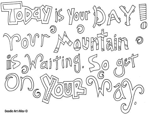 Coloring pages are funny for all ages kids to develop focus, motor skills, creativity and color recognition. Dr. Seuss Quotes Coloring Pages | inspirational thoughts ...