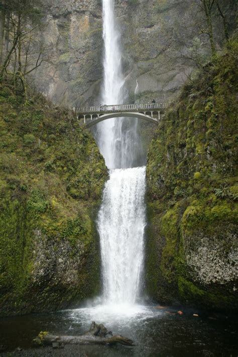 Arched Bridge Over Waterfall Stock Photo Image Of Scenery Cascading