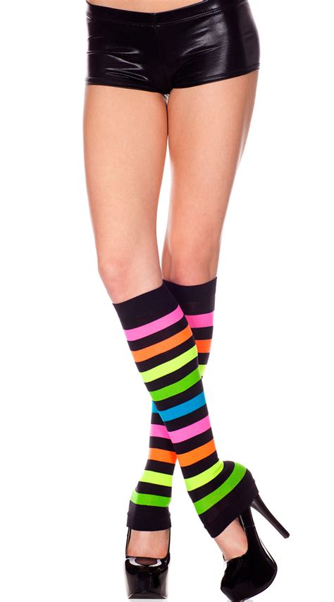 neon stripe leg warmers striped neon legwarmers