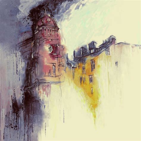 Clock Tower Ii Painting By Mawra Tahreem Fine Art America