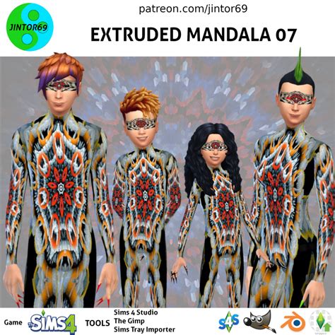 Extruded Mandala 07 Costume Tights For Sims 4 By Jintor69 On Deviantart