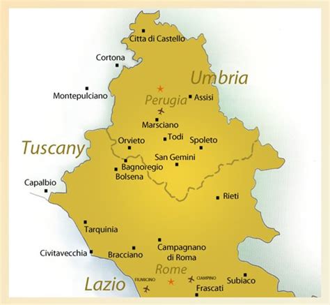 Mappa Di Italia Mappa Di Umbria Regionale