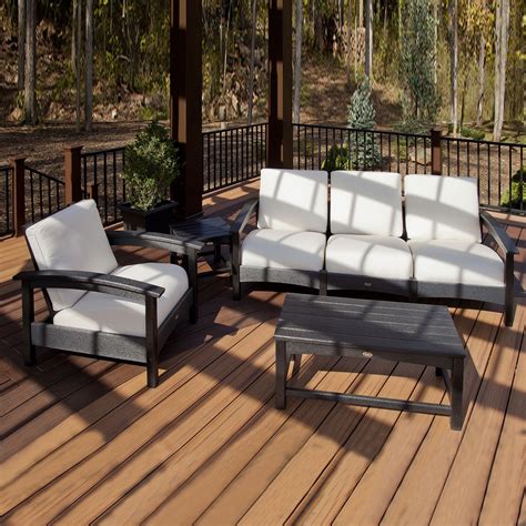Trex Outdoor Furniture Rockport 3 Piece Plastic Patio Conversation Set At