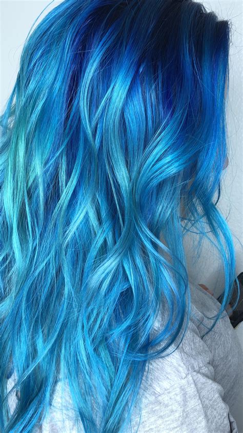 Blue Haired Lady Blue Ombre Hair Bright Hair Colors Bright Blue Hair