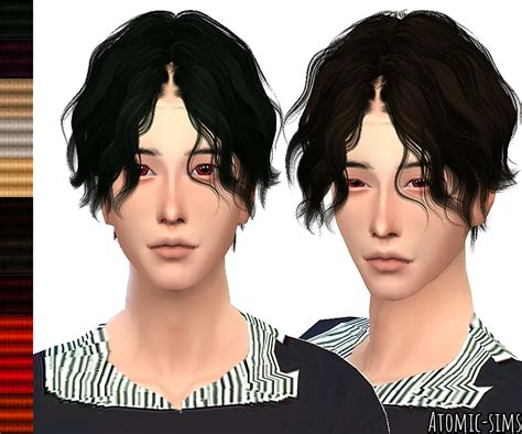 Wingssims To1223 Male Split Curly Hair Retexture The Sims 4 Catalog