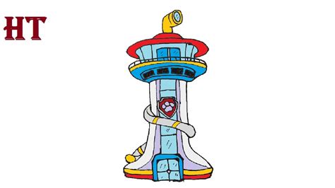 How To Draw Paw Patrol Lookout Tower Youtube