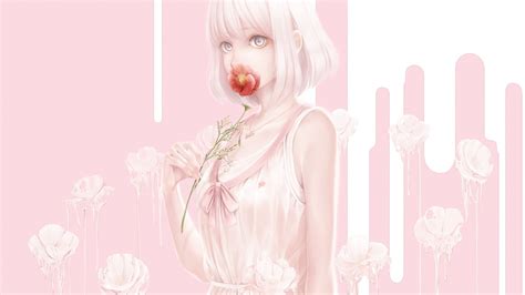 Download 1920x1080 Anime Girl Pastel Colors Flower