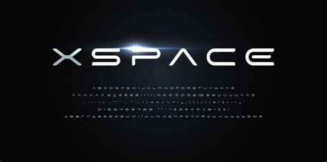 Space Style Alphabet Futurism Font Minimalist Type For Modern