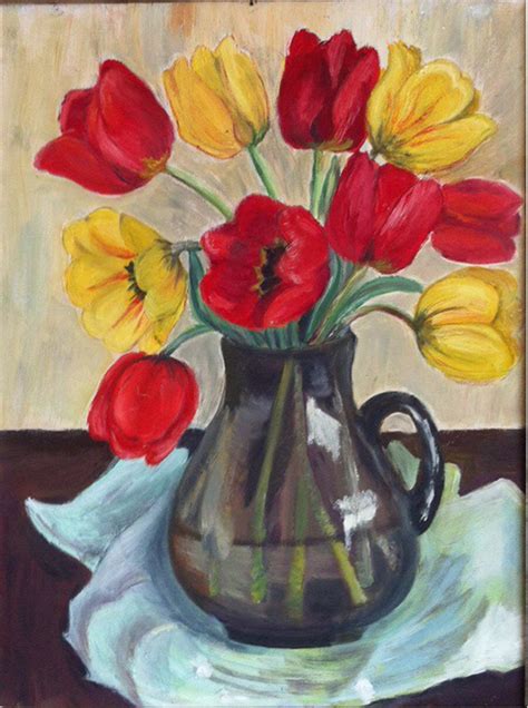 Tulips Original Oil Painting On Canvas Home Decor Etsy