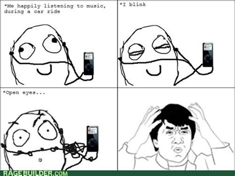 ﻿me happily listening to music during a car ride funny pictures auto rage comics